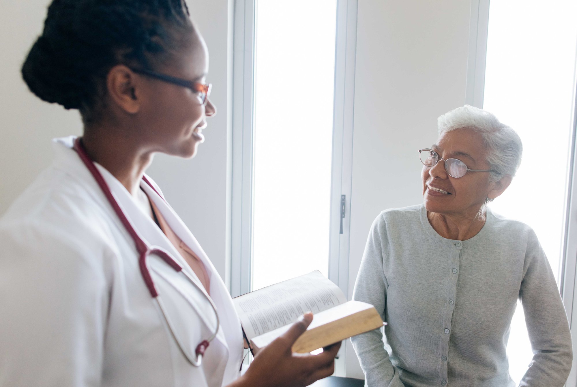 Woman at doctor